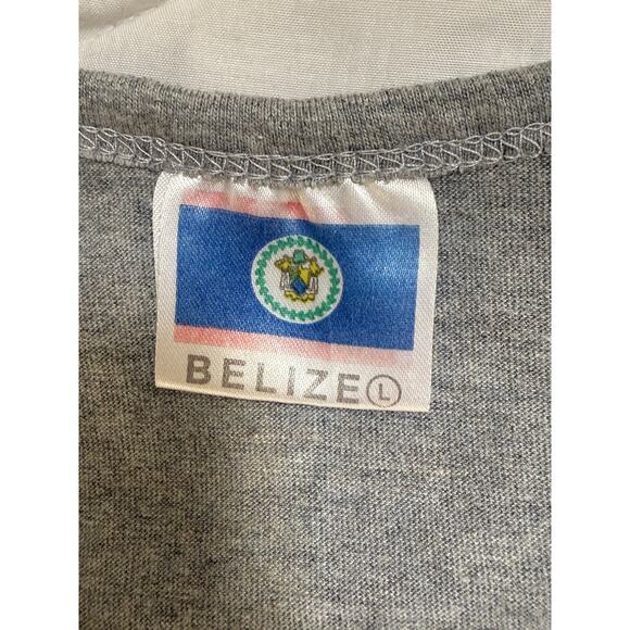 Vintage 90s Belize Sailboat Tank Top Gray Embroidered Cool Souvenir Unisex Large - Picture 2 of 10
